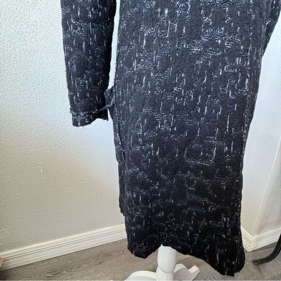 Transit Par Such Black Duster Cardigan Large Collar Pockets Sweater Size Small - Picture 4 of 9